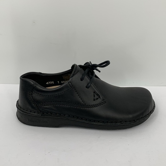 Birkenstock Memphis black leather loafer shoe oxford tie Germany women new 37 6 - Picture 1 of 7